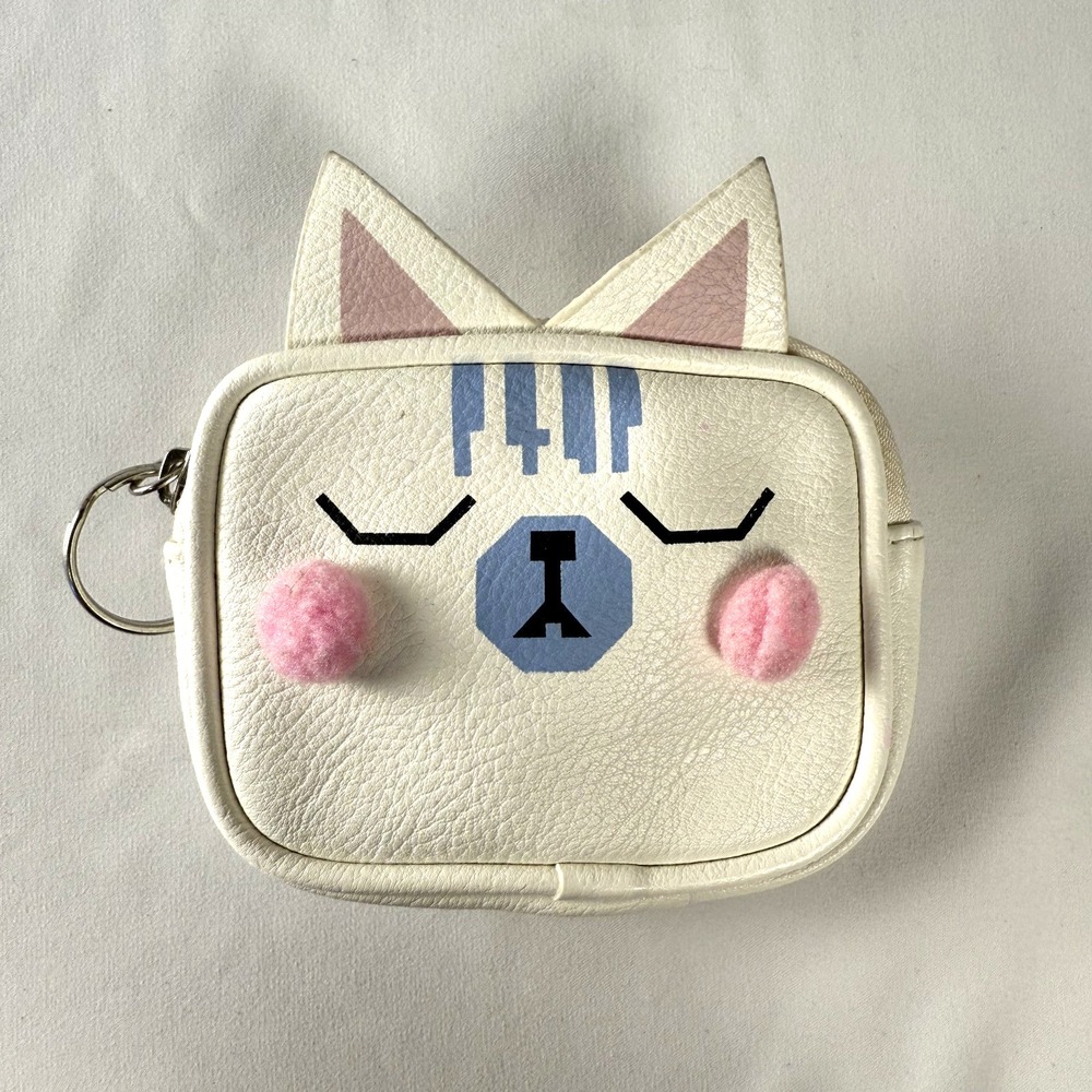 Sleeping Kawaii Llama coin purse - white leatherette - blue‎ Pink